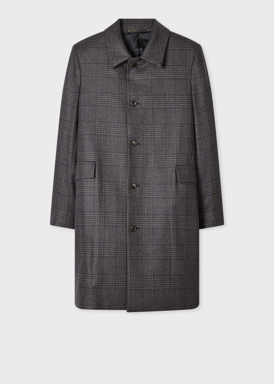Men's Light Brown Harris Tweed Herringbone Belted Coat