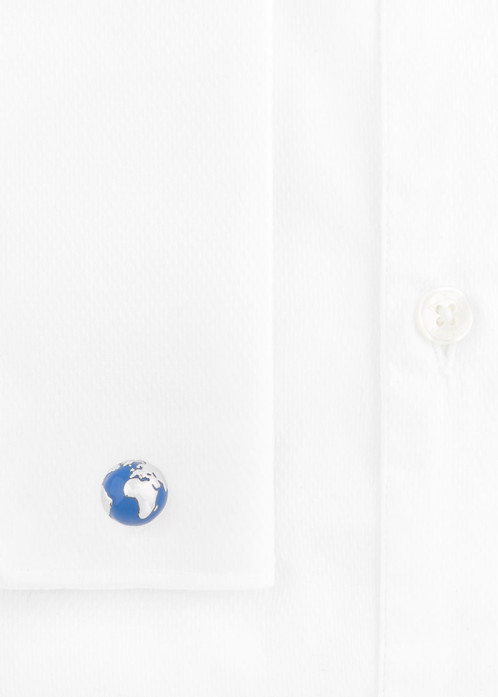 Detail View - Navy and Silver Globe Cufflinks Paul Smith