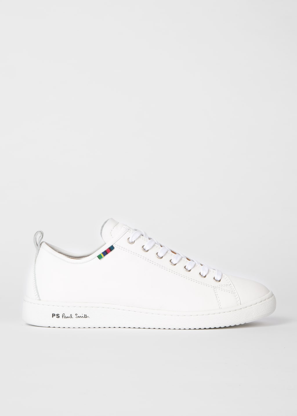 Men's White Calf Leather 'Miyata' Trainers