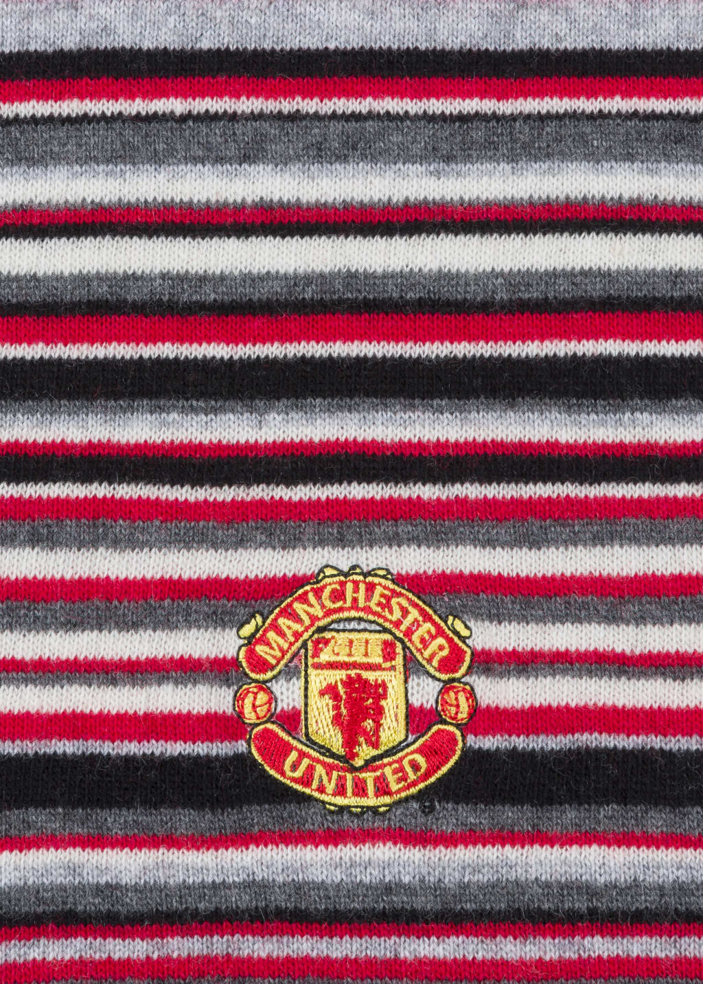 Detail View - Paul Smith & Manchester United – Red Striped Wool-Cashmere Scarf Paul Smith
