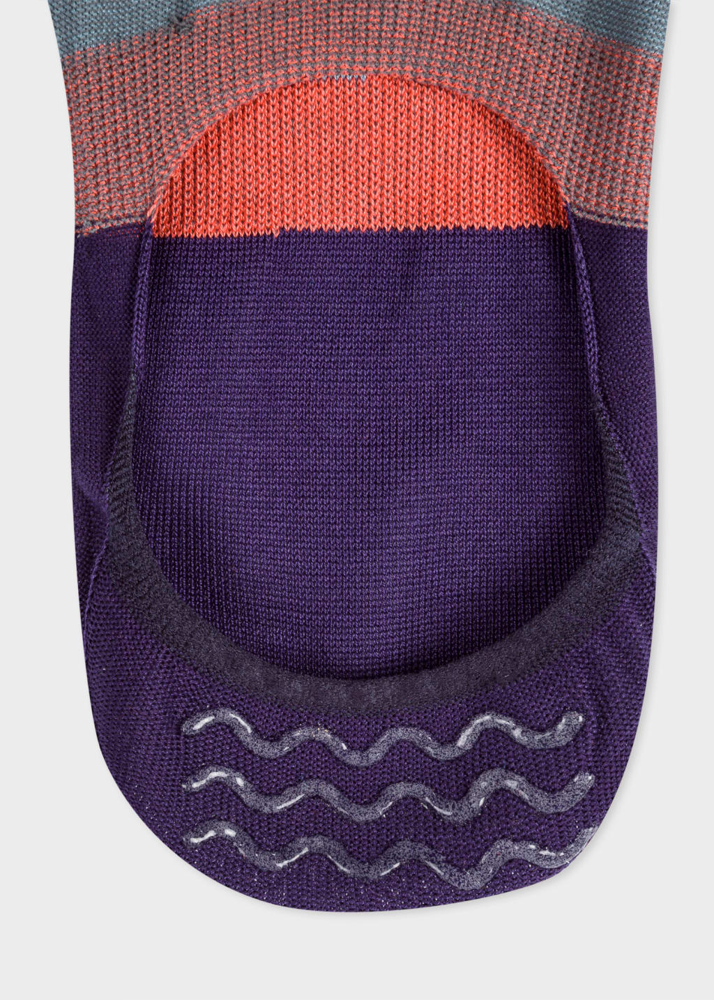 Detail View - Purple 'Artist Stripe' Loafer Socks Paul Smith