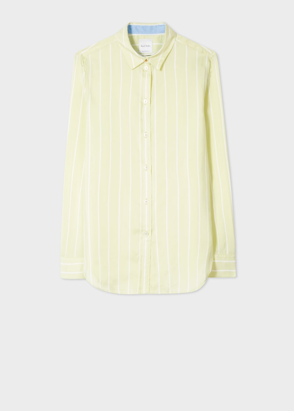 Women's Yellow Stripe Silk Shirt