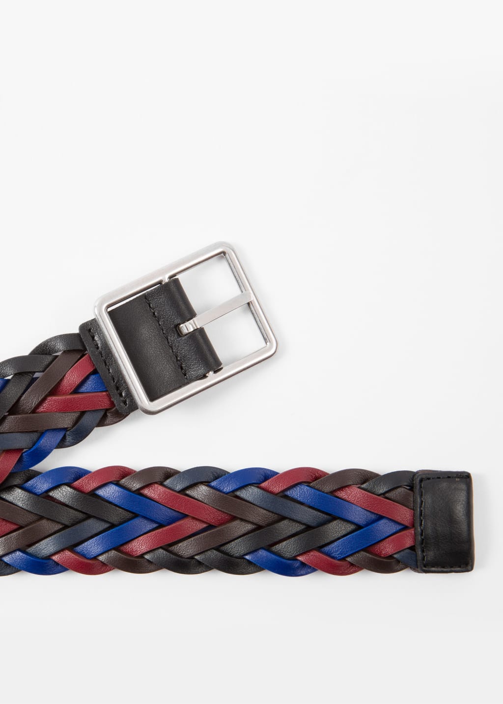 Detail View - Reversible Plaited Leather Belt Paul Smith