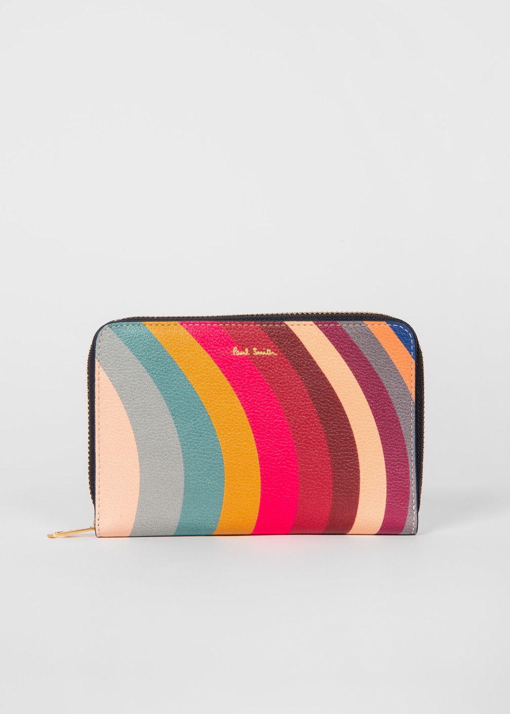 Women's Medium 'Swirl' Print Leather ZipAround Purse