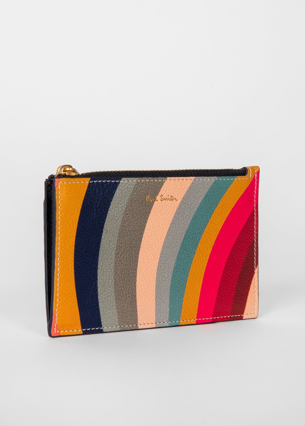 Detail View - 'Swirl' Leather Zip-Fastening Purse Paul Smith