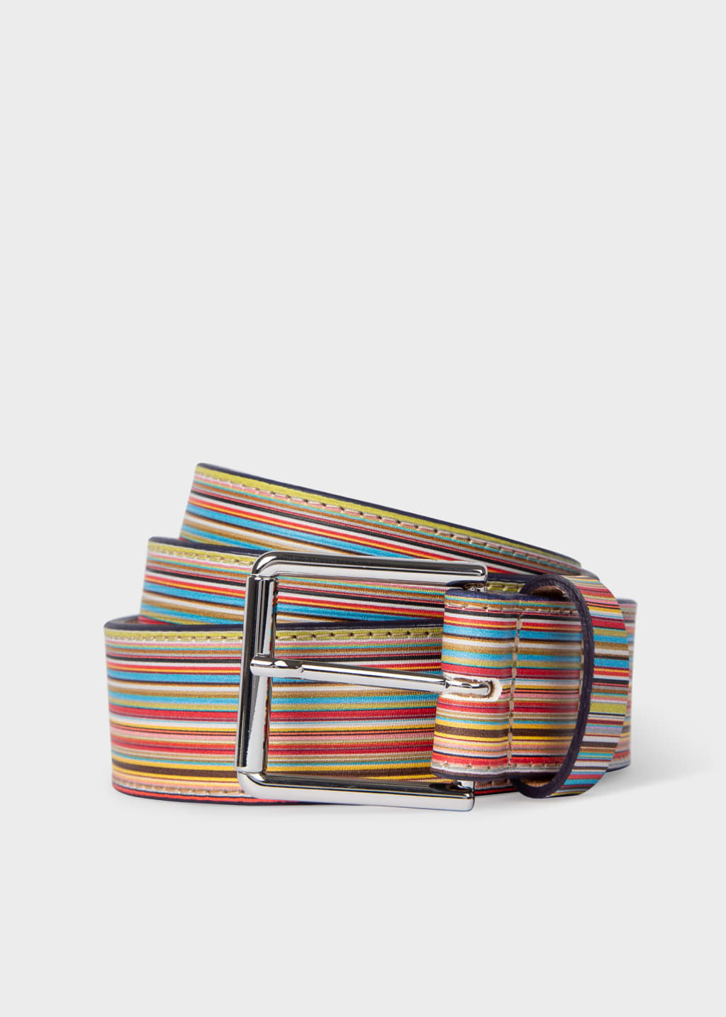 Product View - Embossed 'Signature Stripe' Leather Belt by Paul Smith