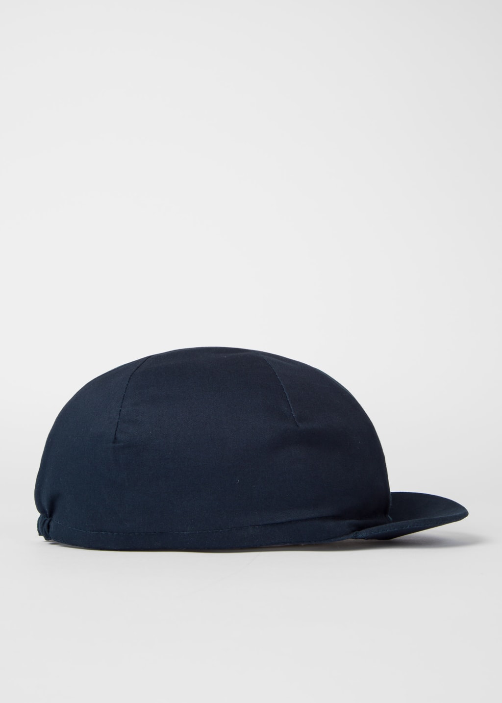 Side View - Navy Cycling Cap With 'Artist Stripe' Webbing Paul Smith
