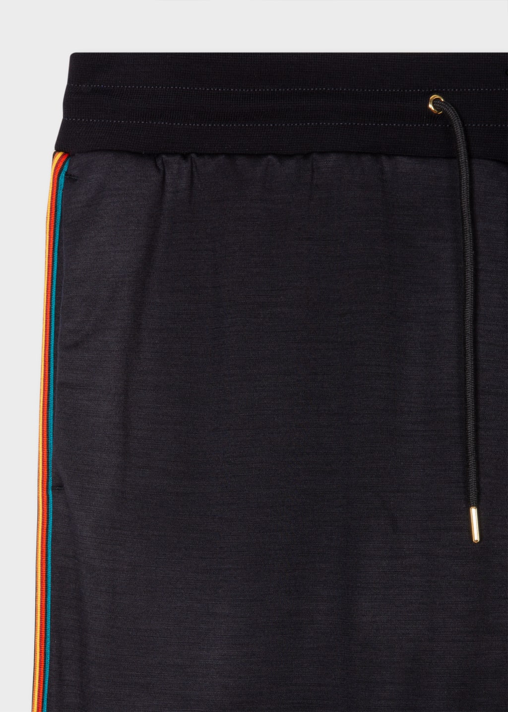 Detail View - Tapered-Fit Navy Washable Wool 'Signature Stripe' Sweatpants Paul Smith