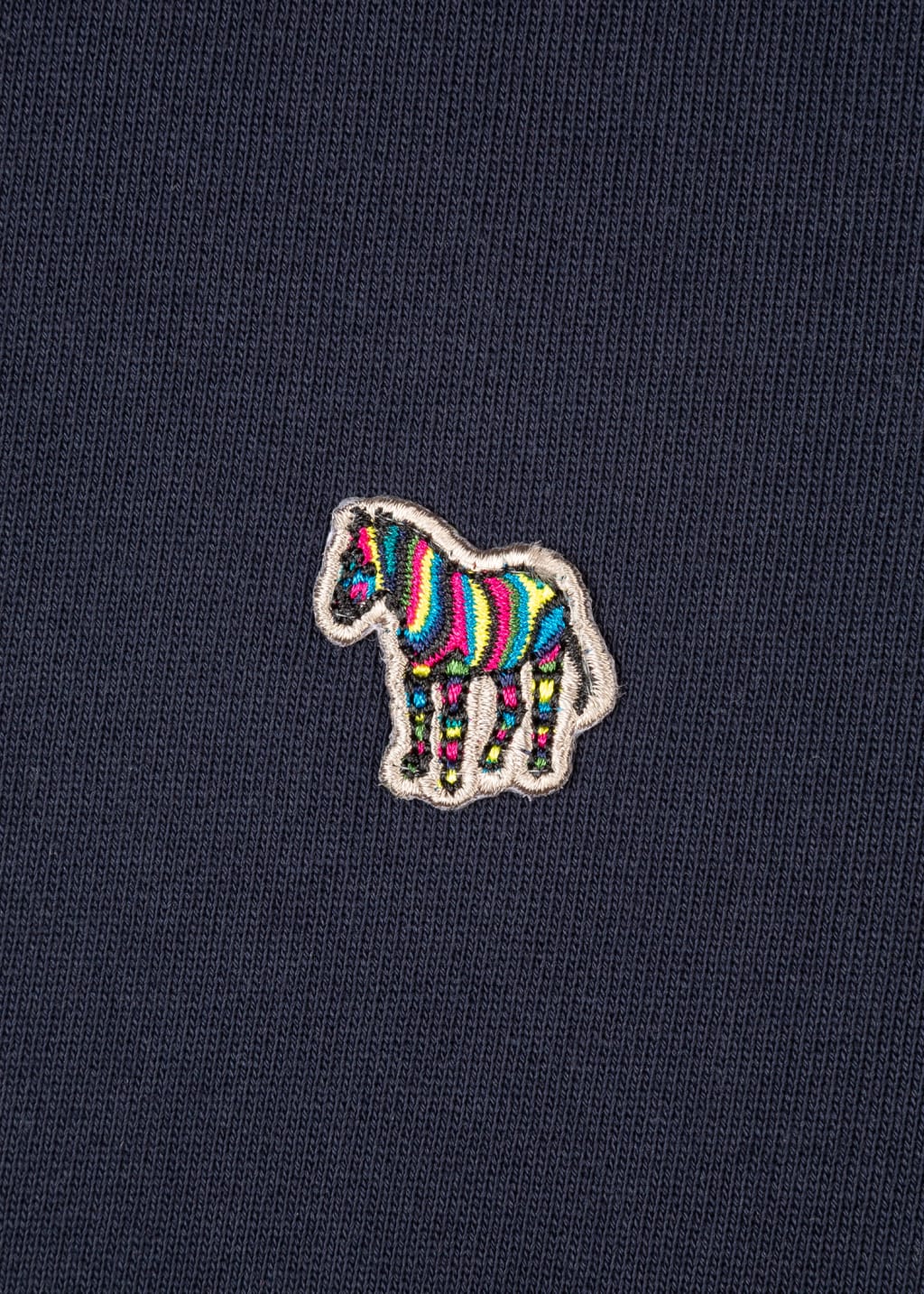 Detail View - Navy Cotton Zebra Logo Zip Sweatshirt Paul Smith