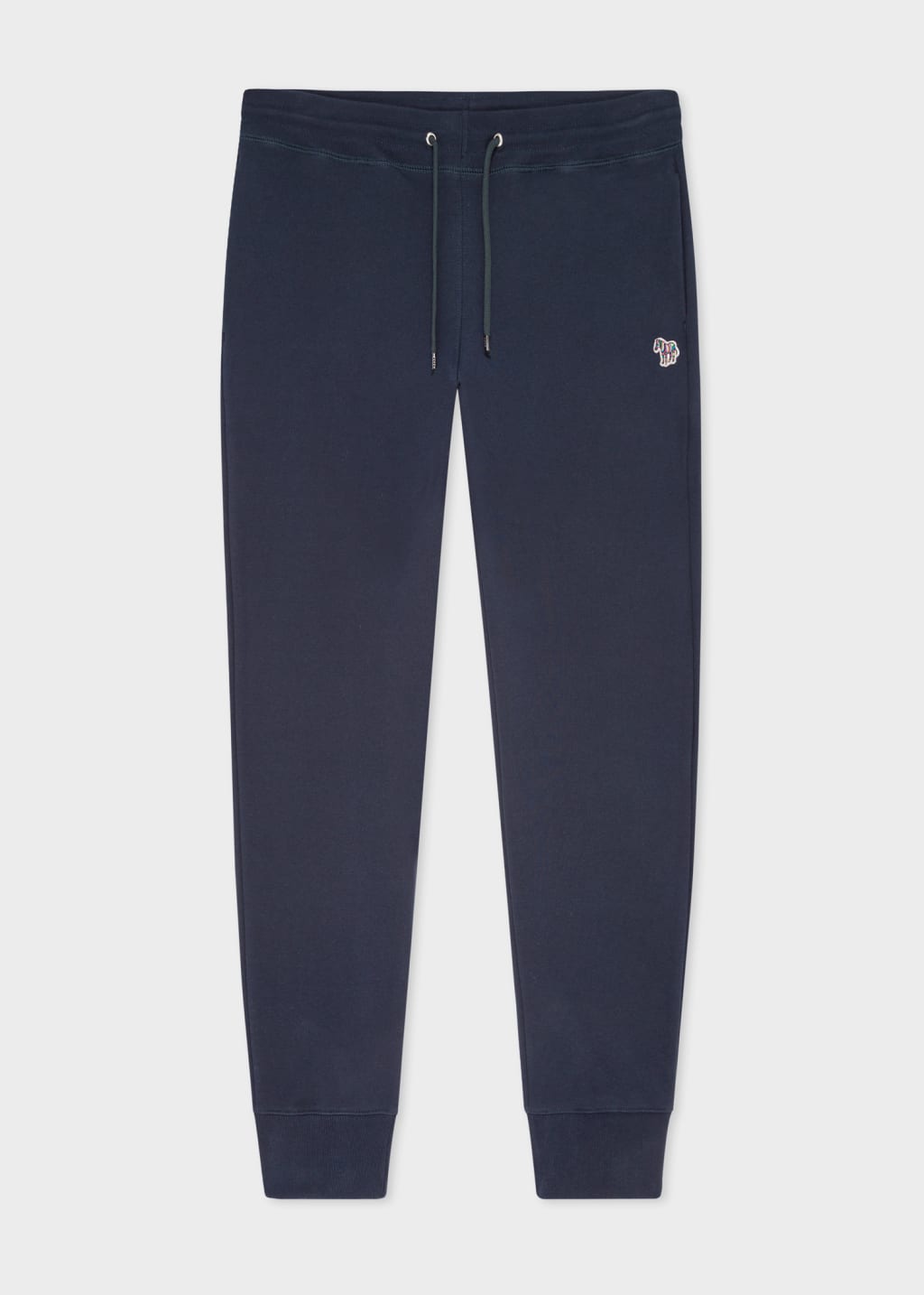 Front View - Tapered-Fit Dark Navy Zebra Logo Cotton Sweatpants Paul Smith