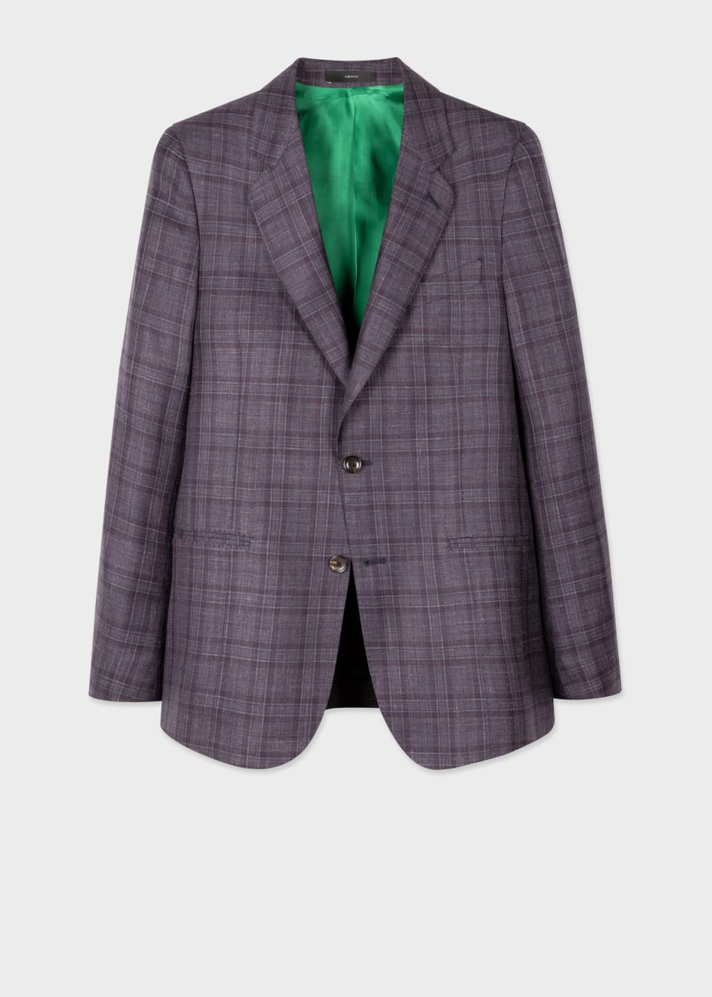 Tailored-Fit Damson 'Summertime Check' Wool-Blend Blazer