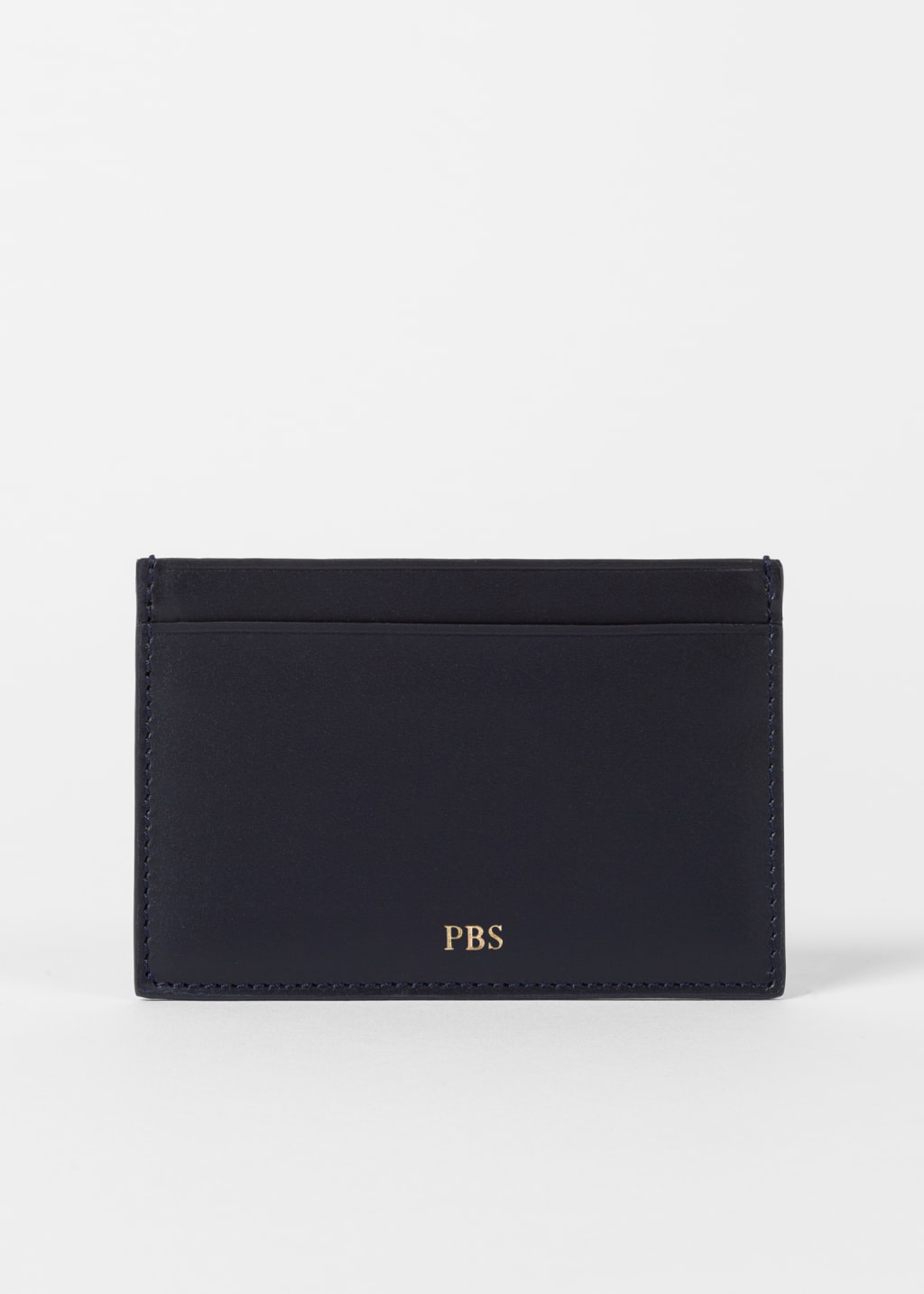 CC CARD HOLDER 11.2 NAVY CALFSKIN GOLD ICON