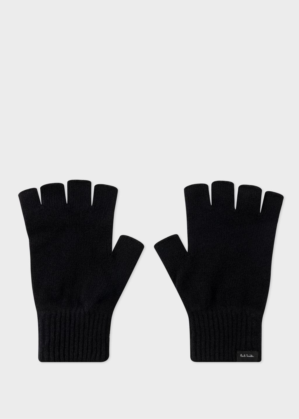 Black Fingerless Cashmere Blend Gloves