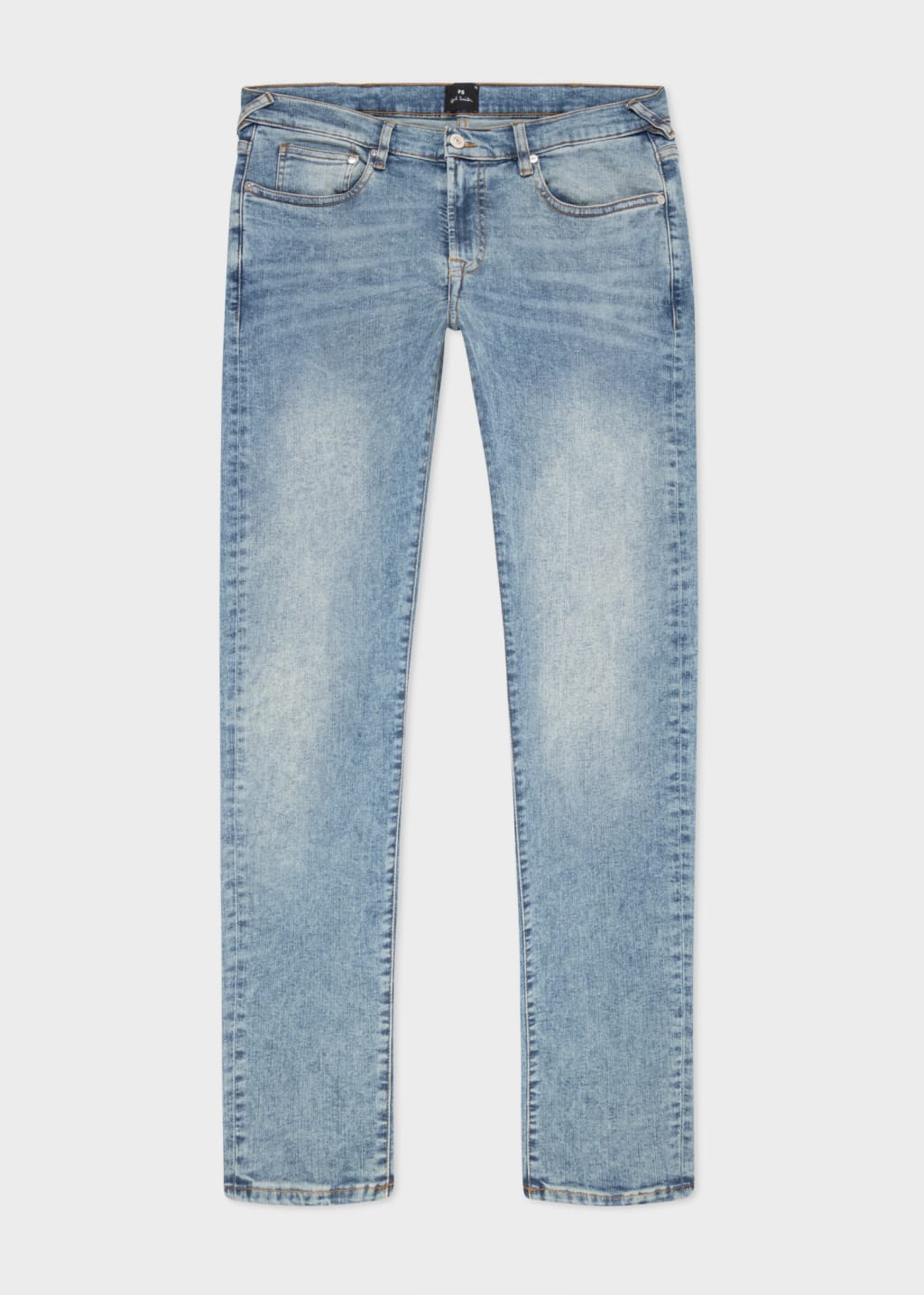 Front View - Slim-Fit Light-Wash 'Organic Reflex' Jeans Paul Smith