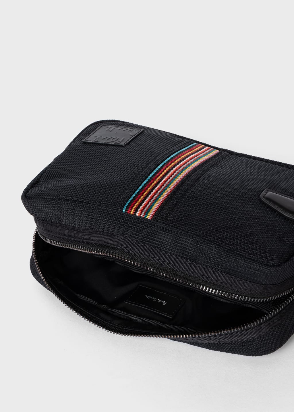 Men's Black 'Signature Stripe' Wash Bag