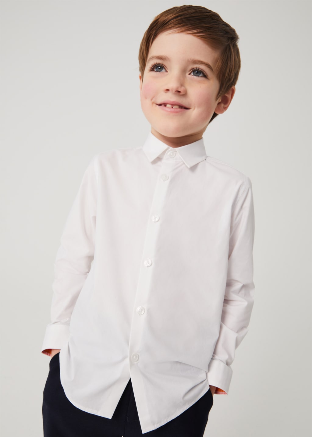 Regular fit White Cotton dress shirt boys