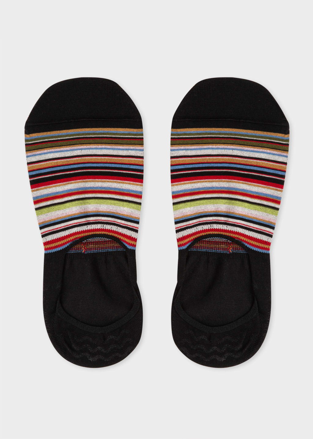 Pair View - Black 'Signature Stripe' Loafer Socks Paul Smith