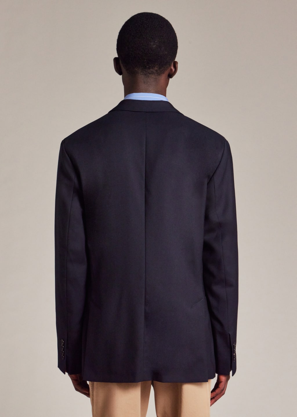 Model View - A Suit To Travel In - Tailored-Fit Navy Patch-Pocket Unlined Blazer Paul Smith