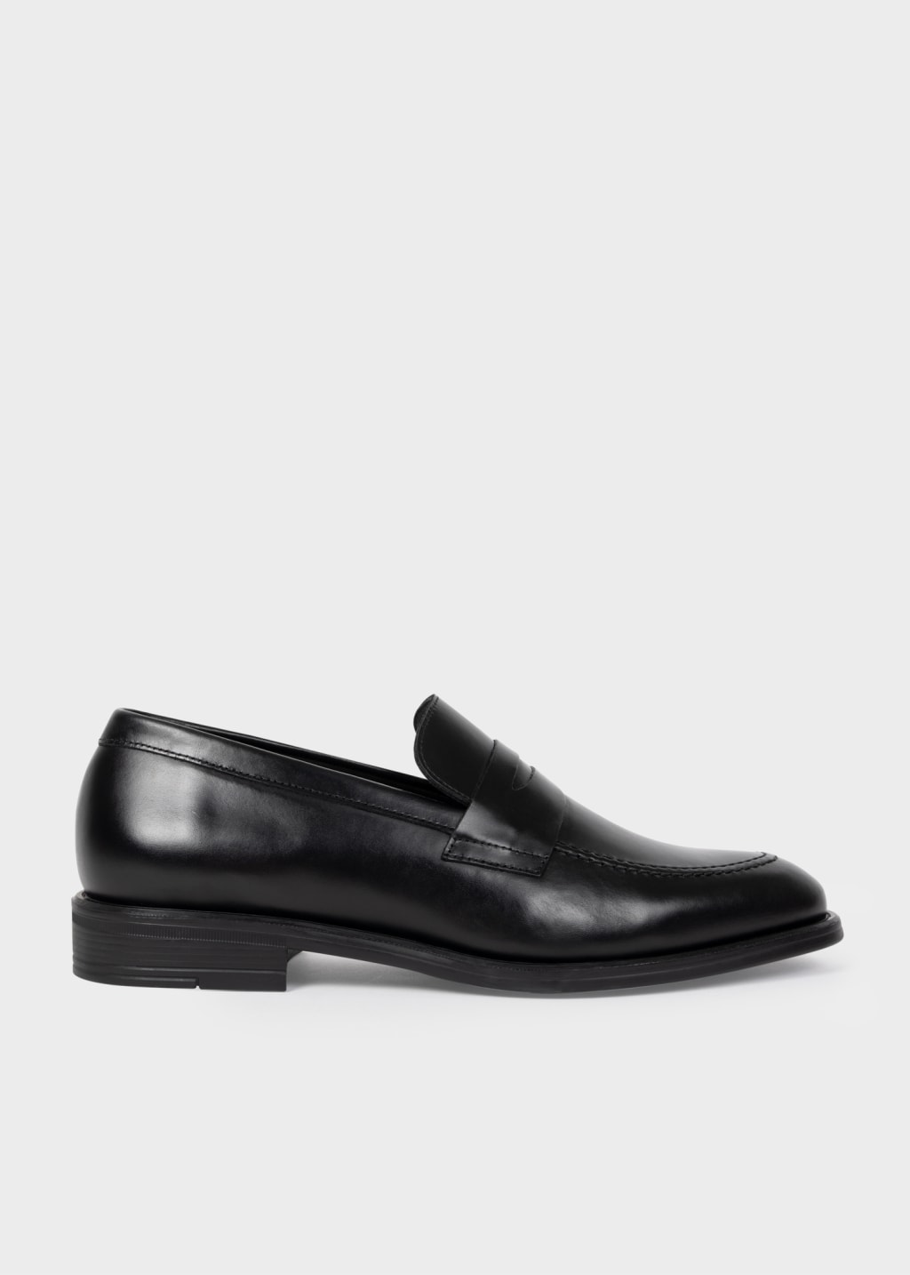 Detail View - Black Leather 'Remi' Loafers Paul Smith