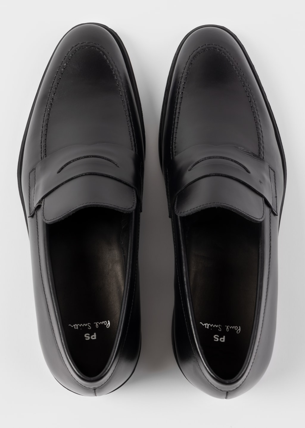 Pair View - Black Leather 'Remi' Loafers Paul Smith