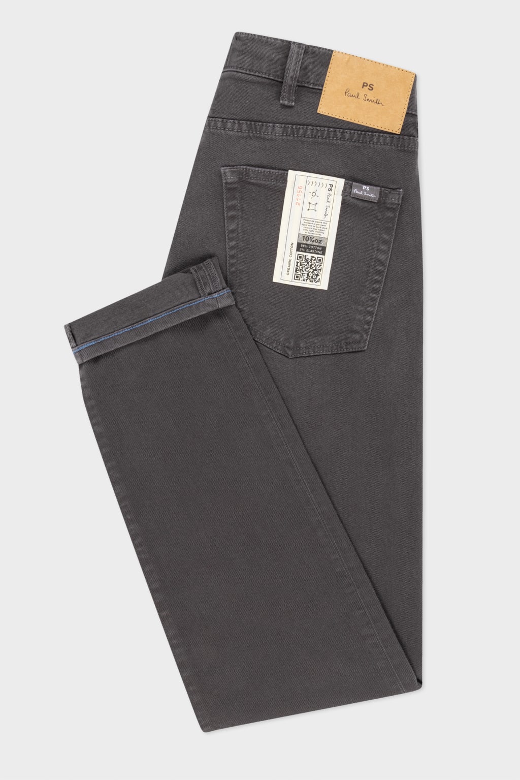 Front View - Tapered-Fit Dark Grey Garment-Dyed Jeans