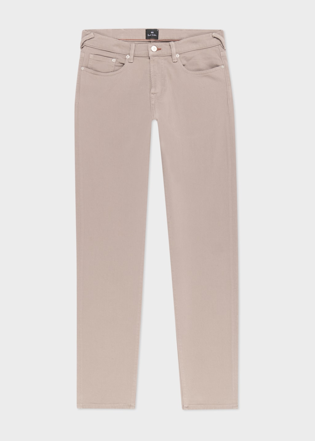 Front View - Tapered-Fit Taupe Garment-Dyed Jeans Paul Smith