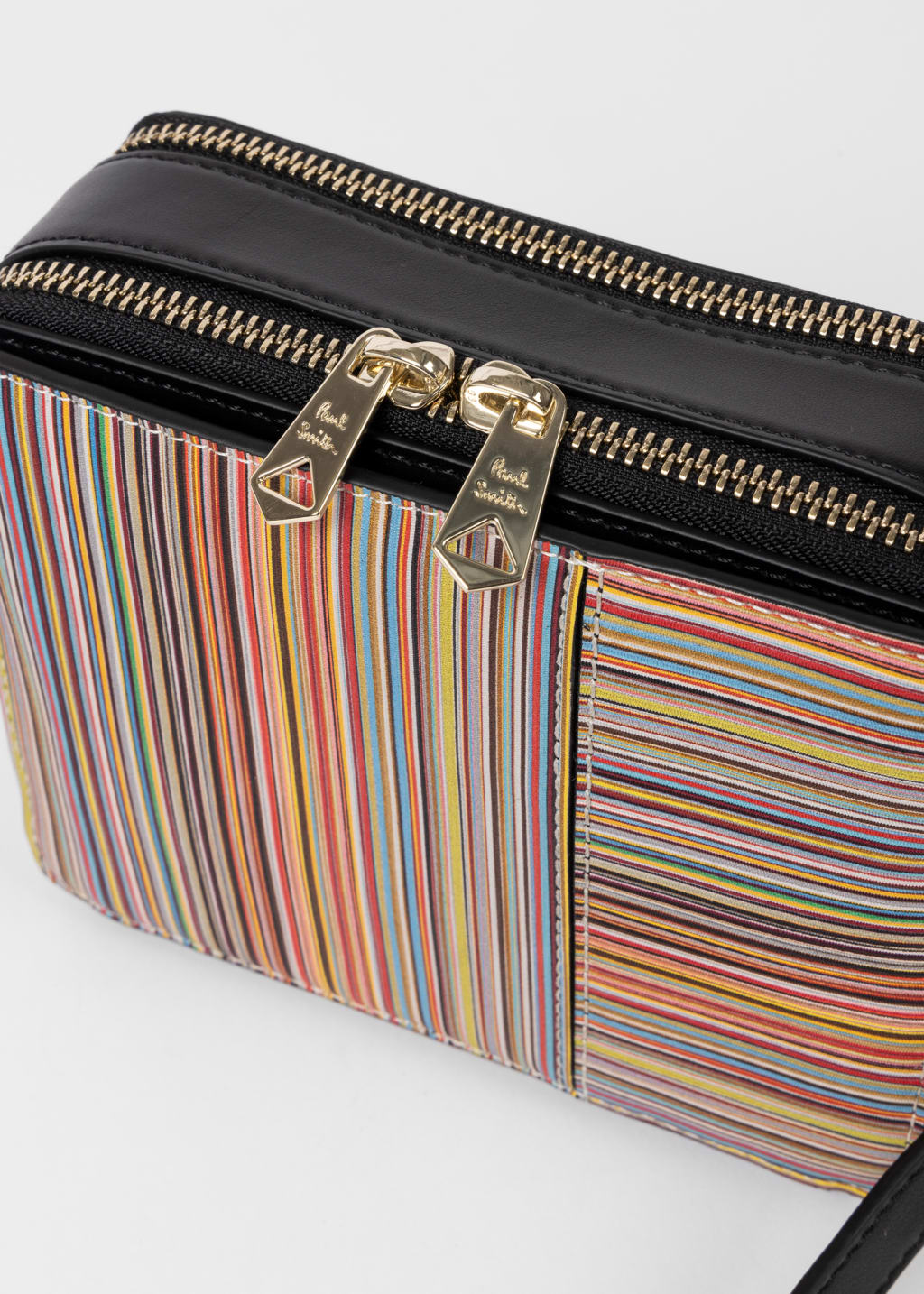 Product view - Leather 'Signature Stripe' Cross Body Bag by Paul Smith