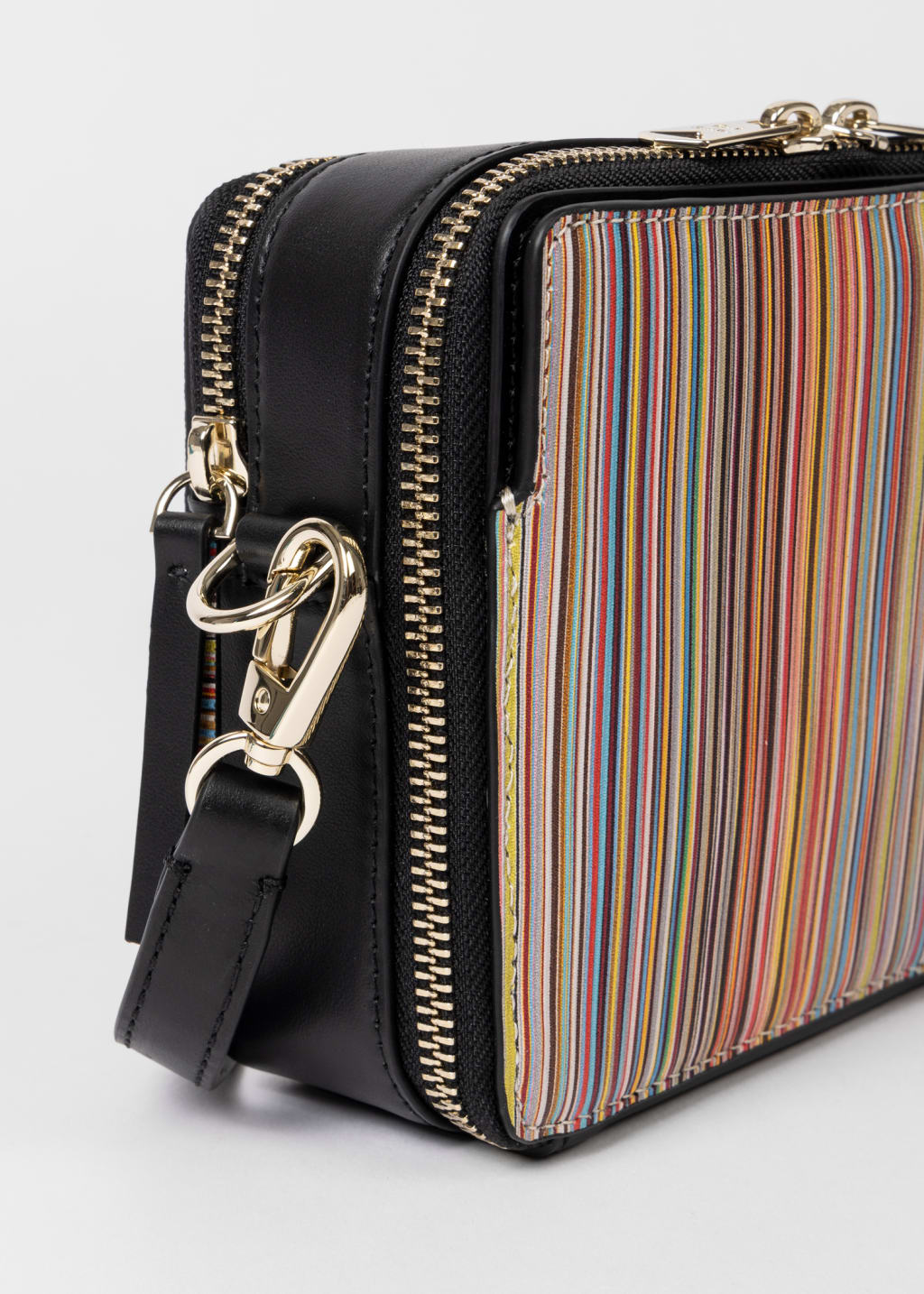 Product view - Leather 'Signature Stripe' Cross Body Bag by Paul Smith