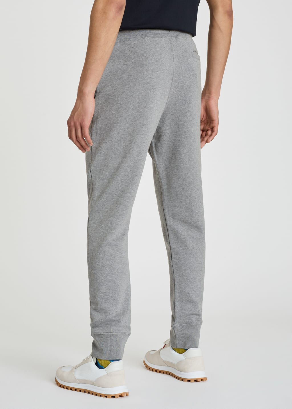 Model View - Tapered-Fit Grey Zebra Logo Cotton Sweatpants Paul Smith