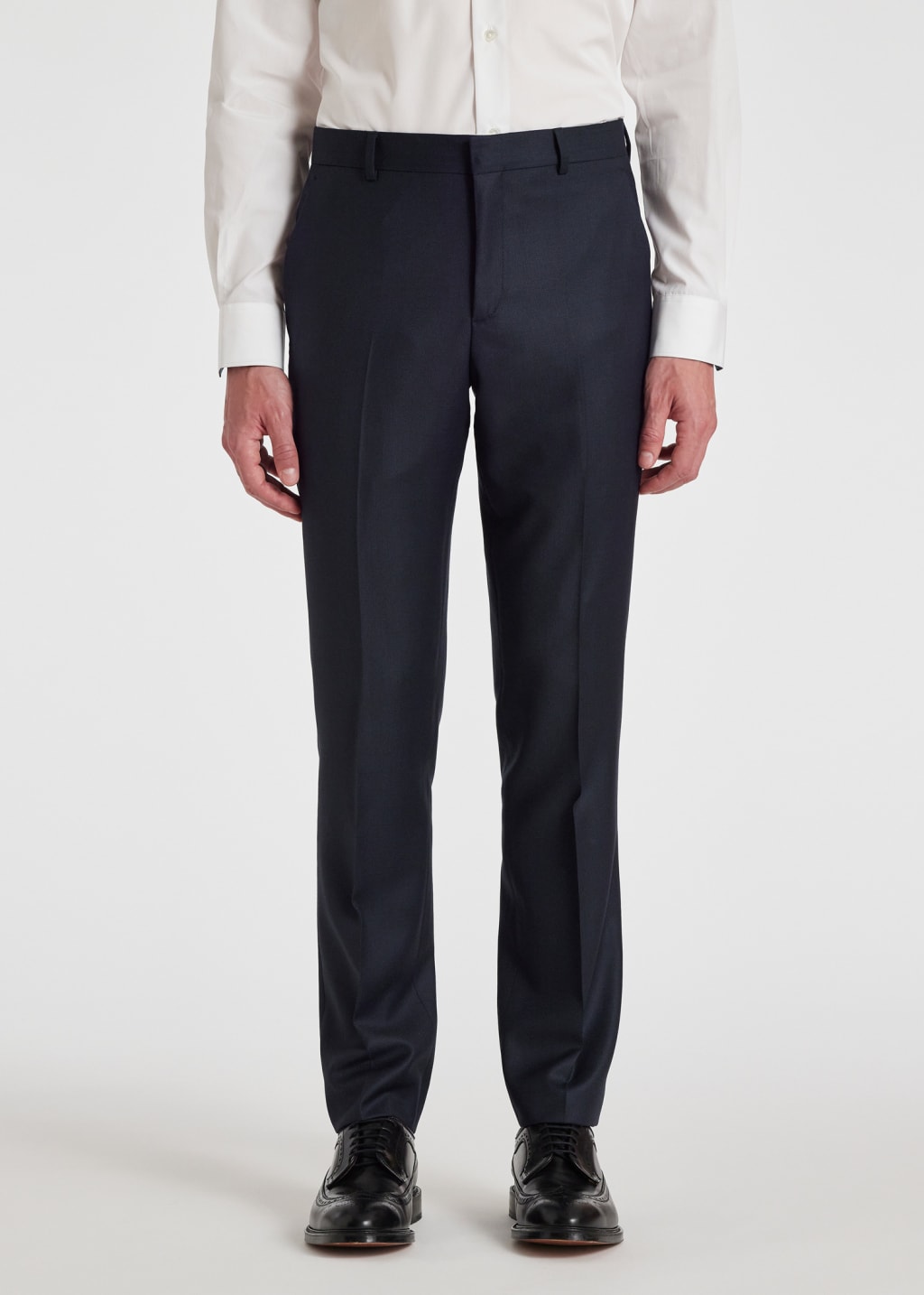 Model View - The Bloomsbury - Easy-Fit Navy Wool Birdseye Day Suit Paul Smith