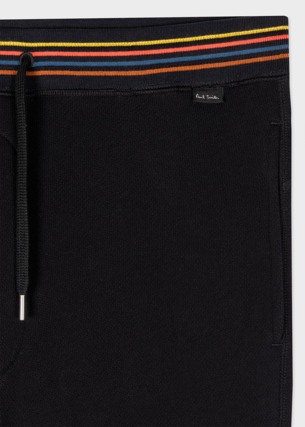 Detail View - Black Cotton 'Artist Stripe' Lounge Pants Paul Smith