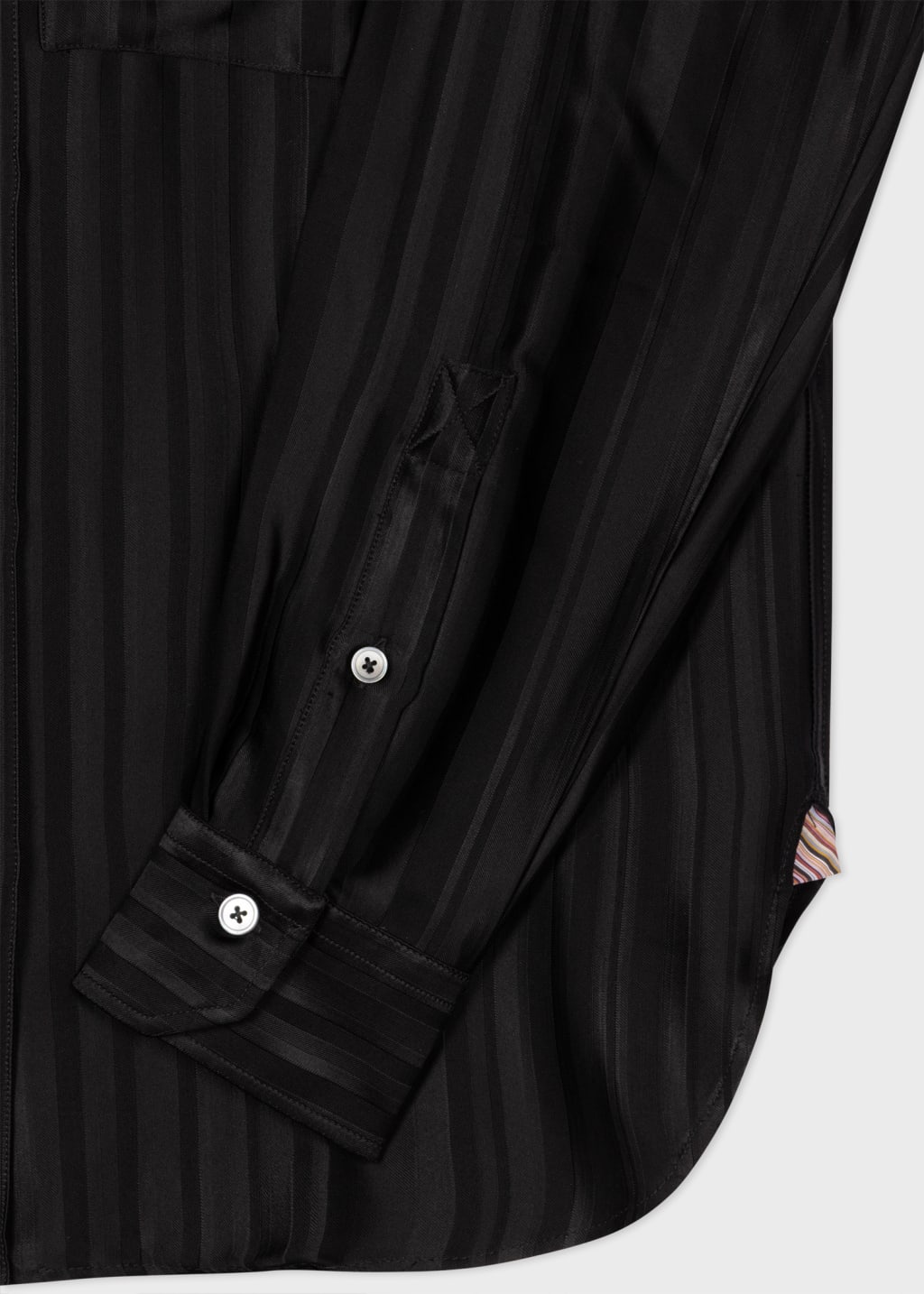 Detail View - Women's Black 'Shadow Stripe' Shirt Paul Smith