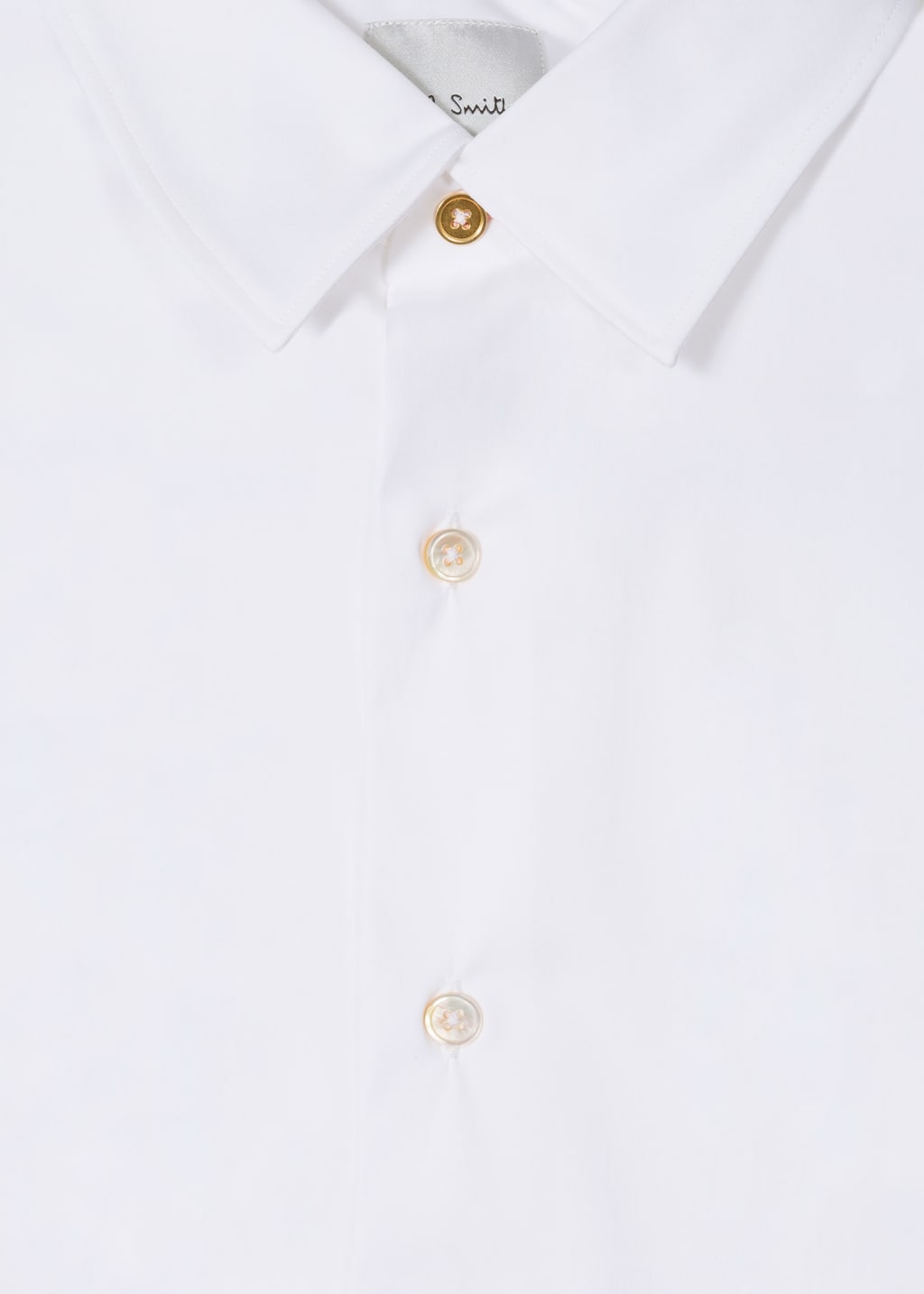 Detail View - Super Slim-Fit White Shirt With 'Artist Stripe' Cuff Lining Paul Smith