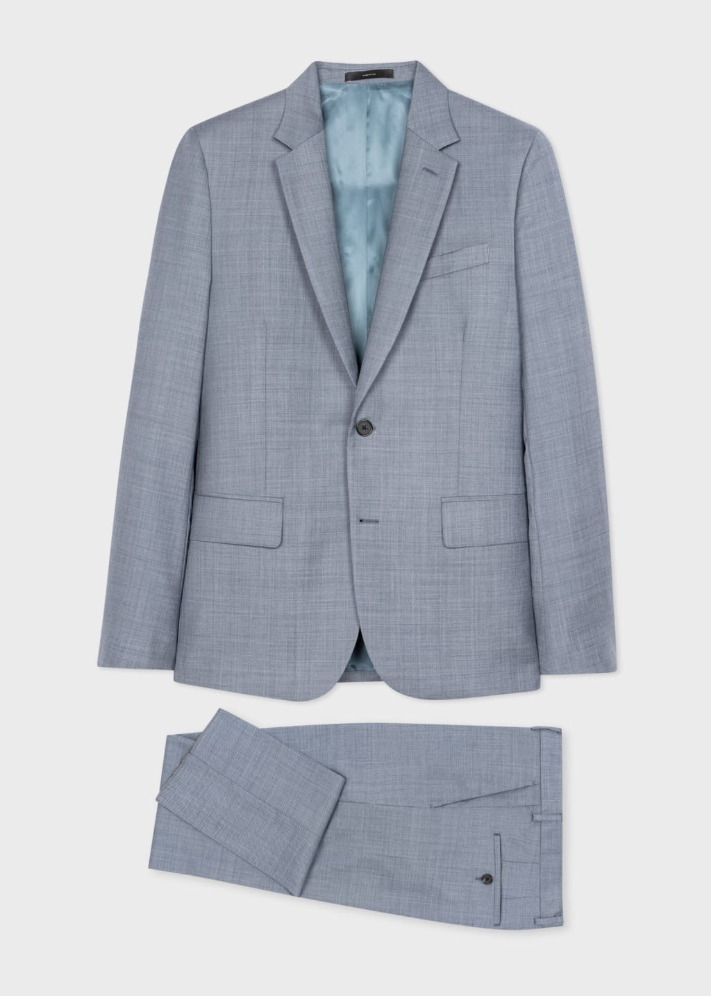 The Soho - Tailored-Fit Grey Blue Wool Sharkskin Suit by Paul Smith