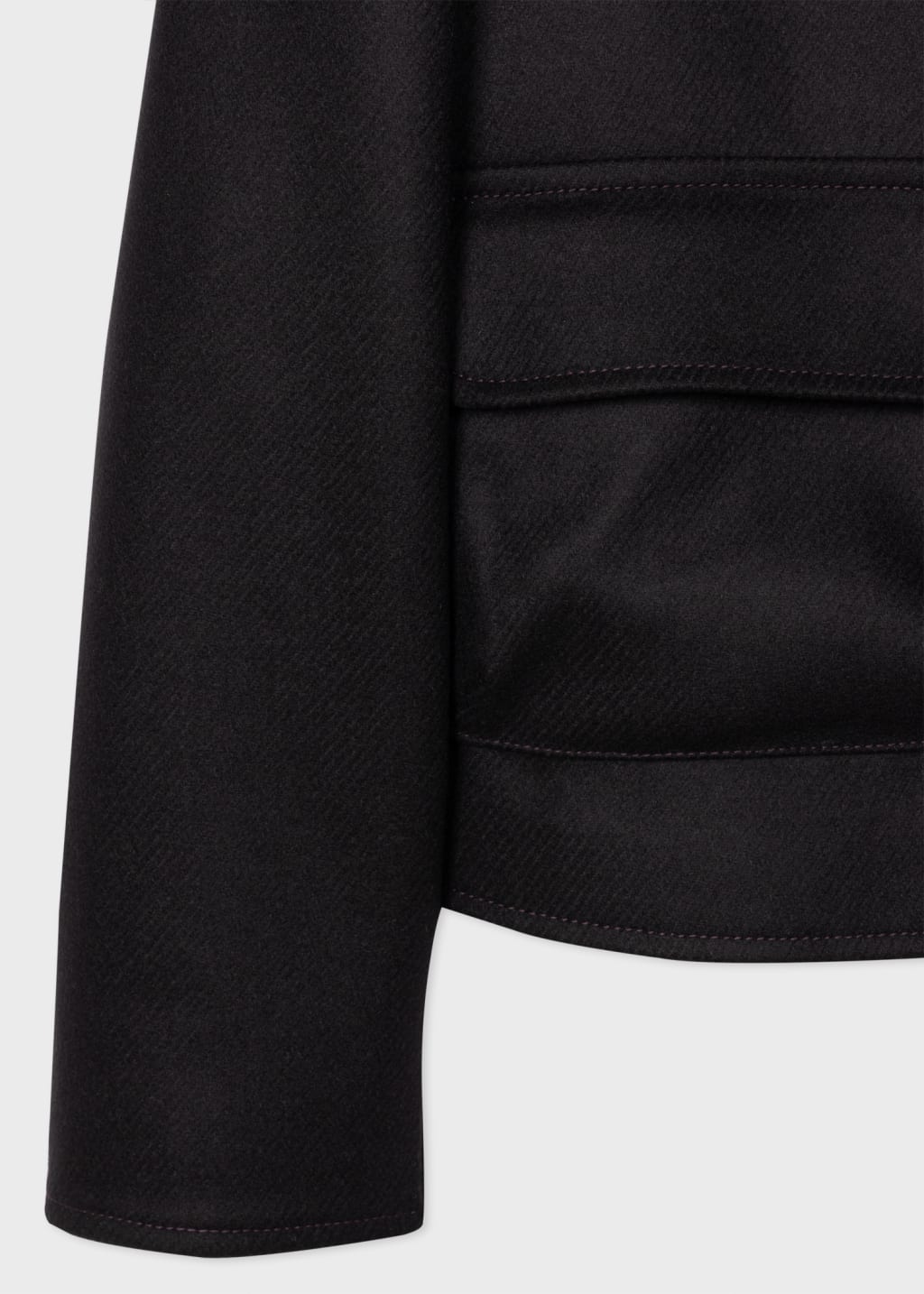 Detail View - Women's Black Wool-Cashmere Cocoon Coat Paul Smith