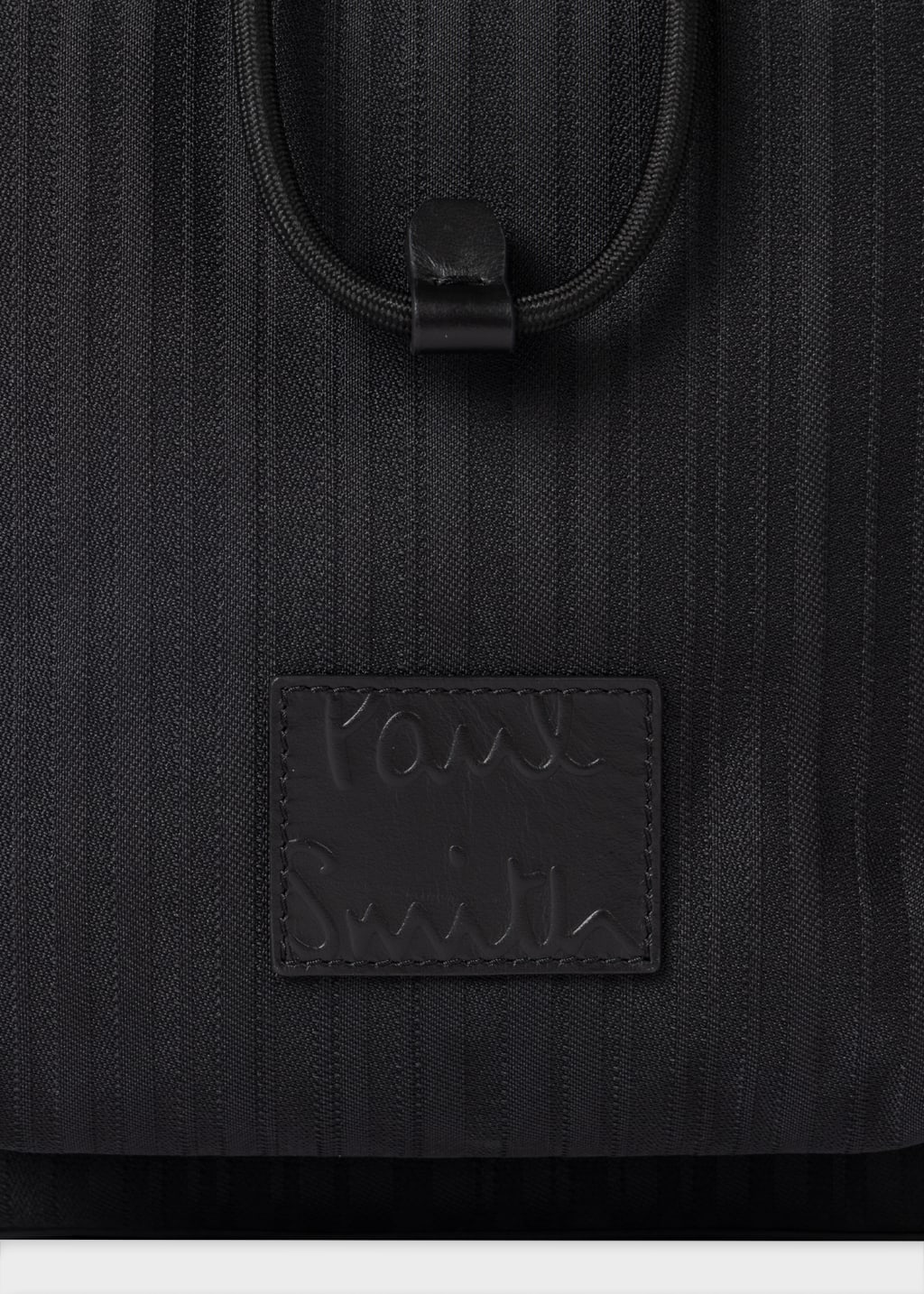 Detail View - Black 'Shadow Stripe' Backpack Paul Smith