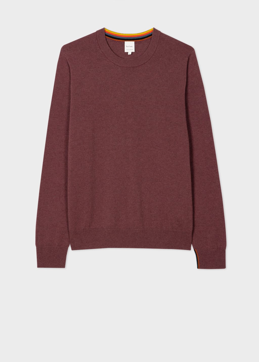 Front View - Plum Cashmere Crew Neck Sweater Paul Smith