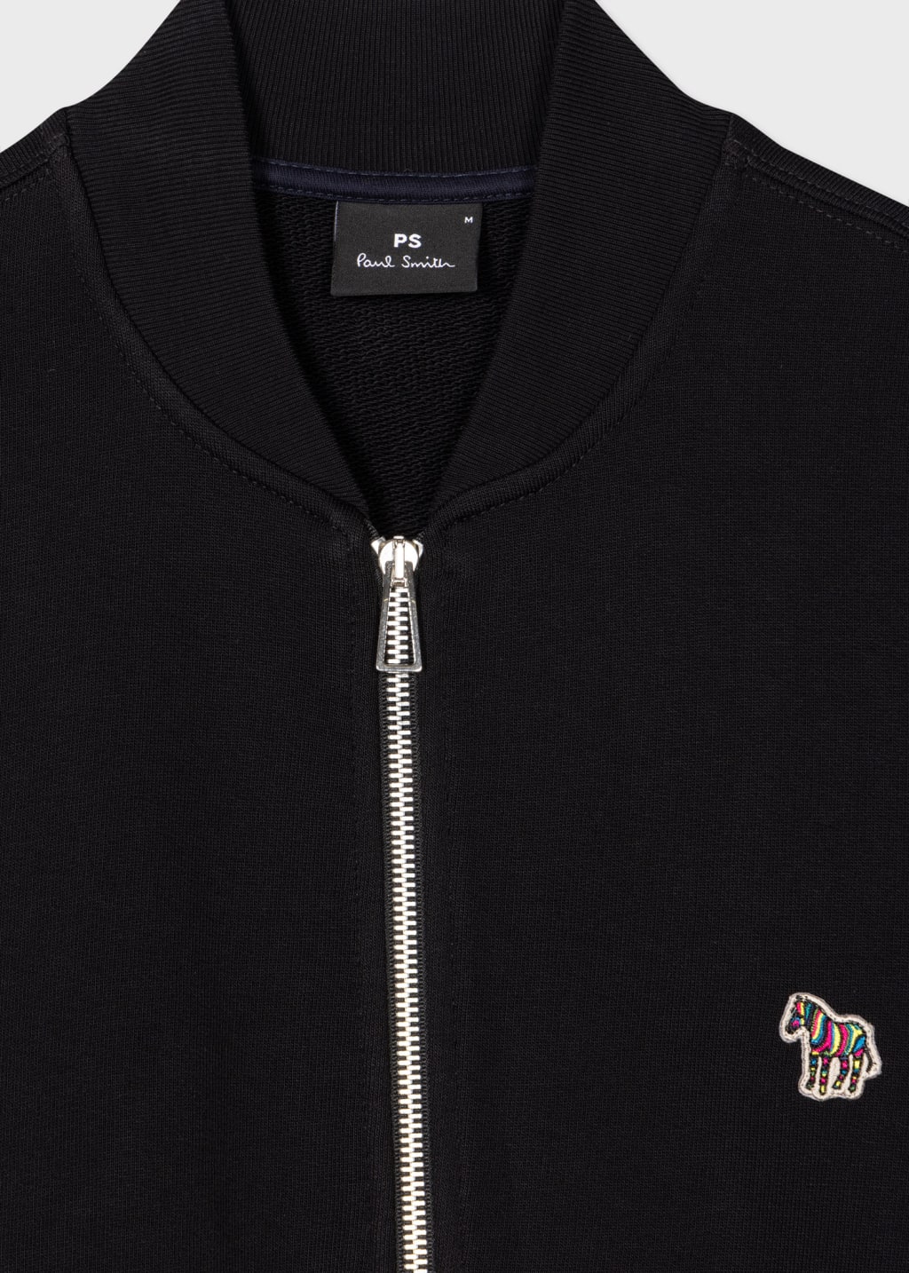 Men's Black Zebra Logo Organic Cotton Bomber Jacket