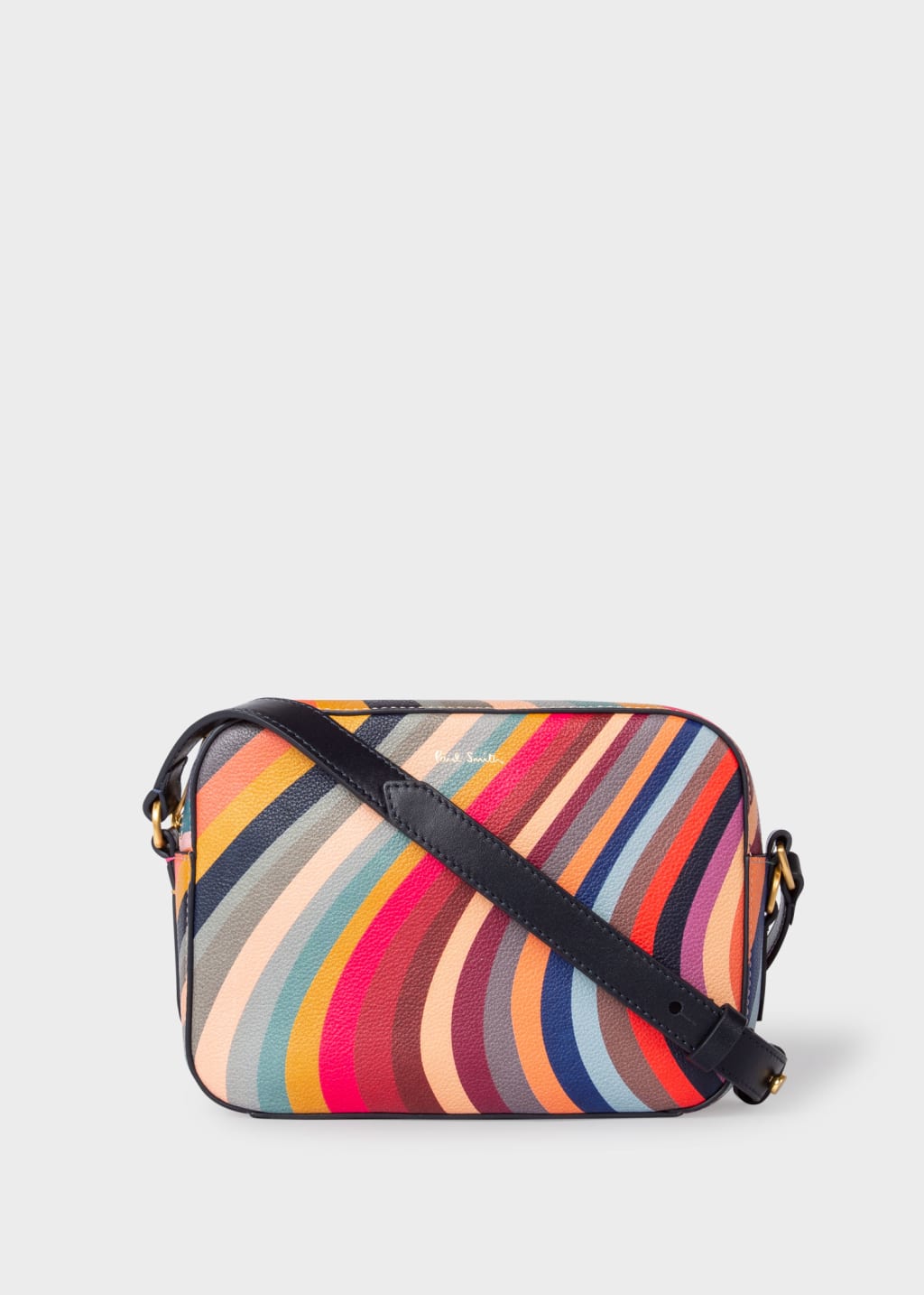 Front View - 'Swirl' Leather Cross-Body Bag Paul Smith