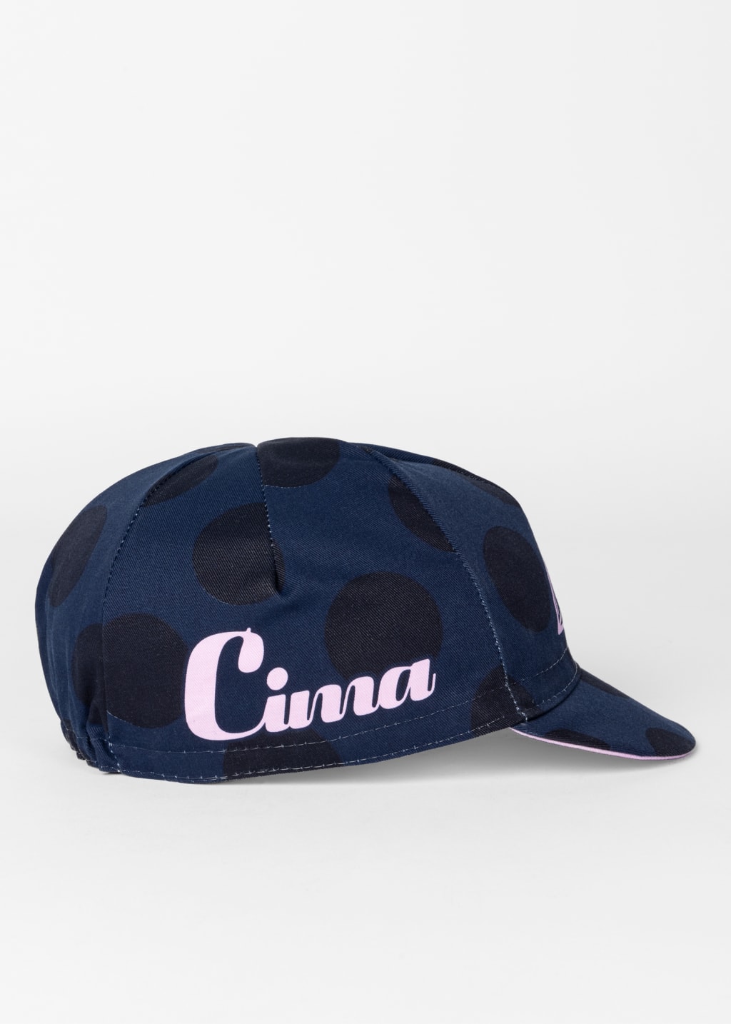 Side View - Navy Polka Dot Cycling Cap Paul Smith