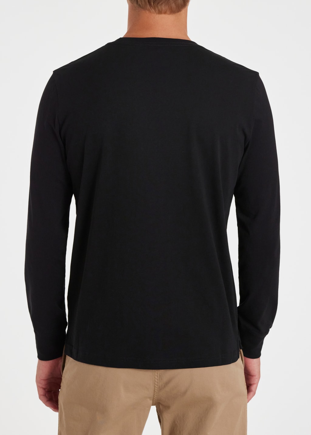 Back Model View - Black Zebra Logo Long-Sleeve T-Shirt Paul Smith