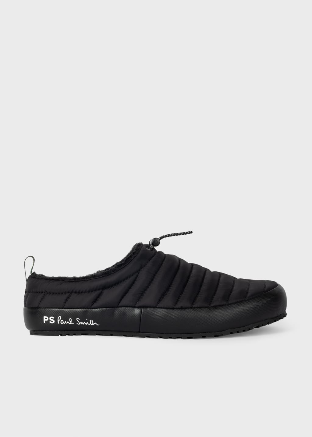 Front View - Black 'Larsen' Mule Slippers Paul Smith