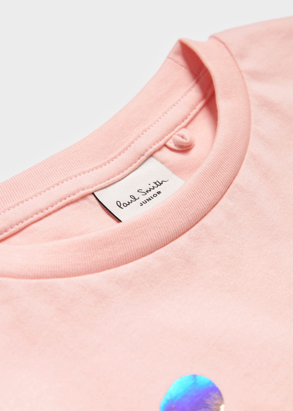 Detail View - 2-13 Years Pink Holographic 'Happy' T-Shirt Paul Smith