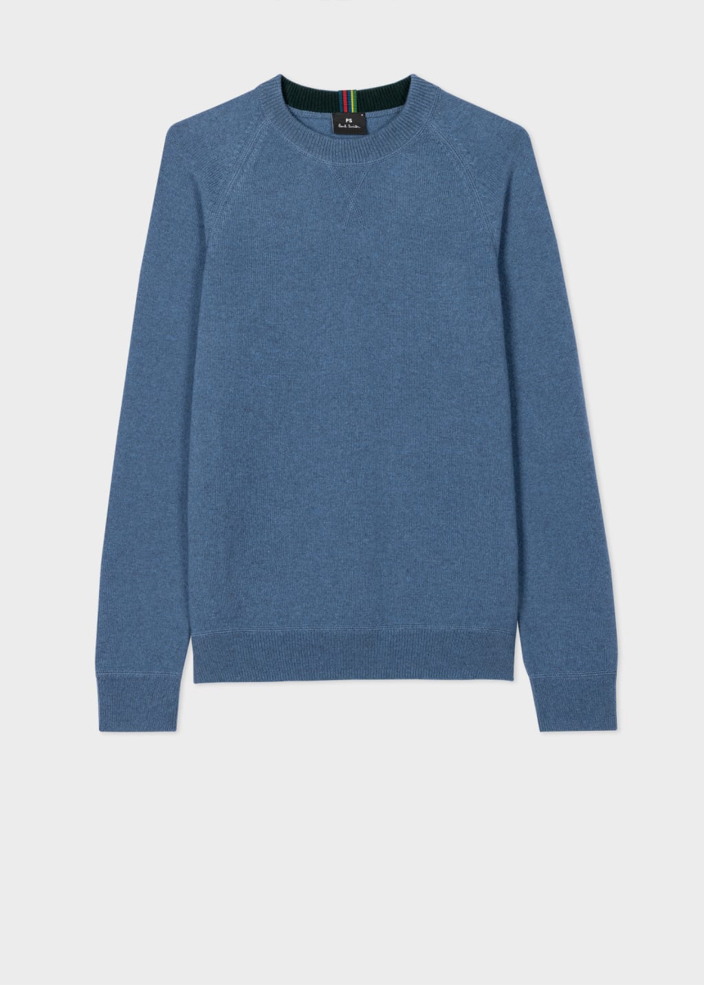 Front View - Blue Merino Wool Raglan Sweater Paul Smith