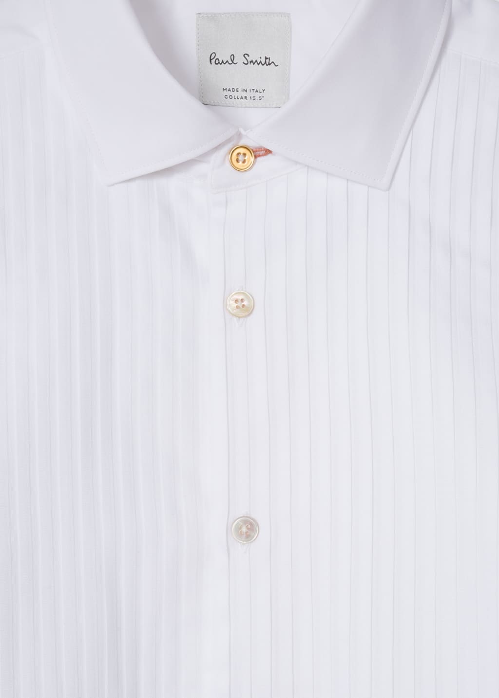Men's TailoredFit White PleatedBib Cotton Evening Shirt