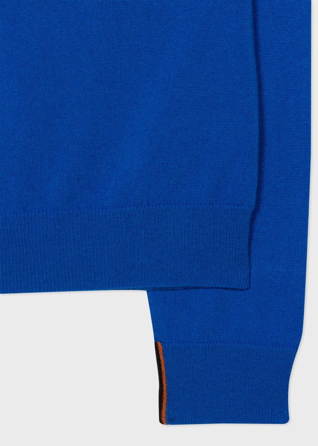 Detail View - Cobalt Blue Cashmere Zip Up Cardigan Paul Smith