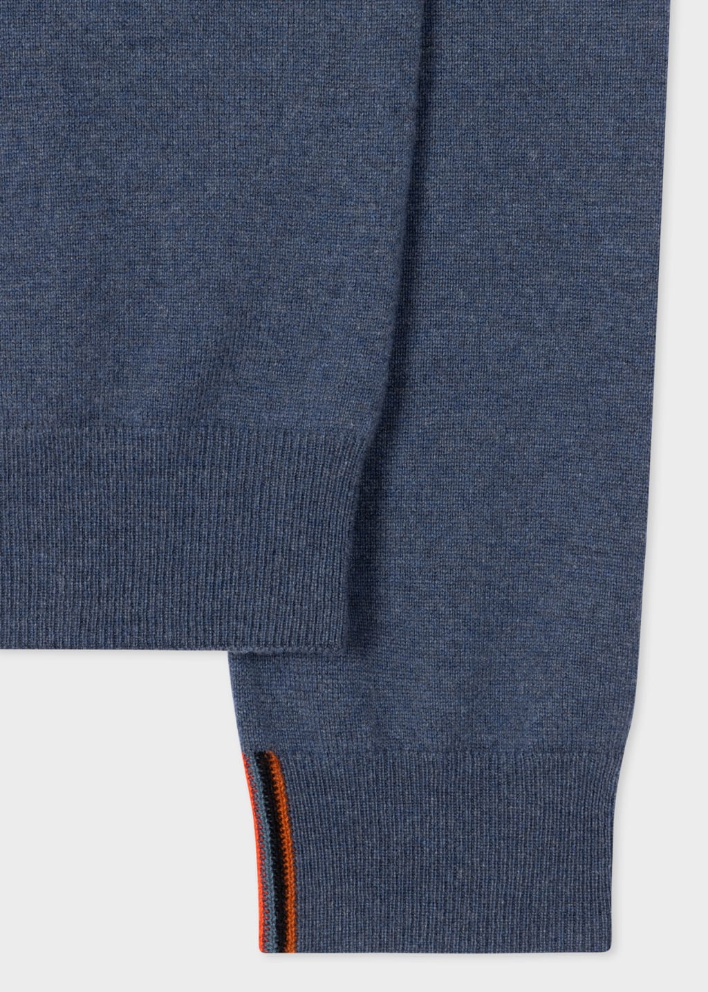 Detail View - Slate Blue Cashmere Zip-Neck Sweater Paul Smith