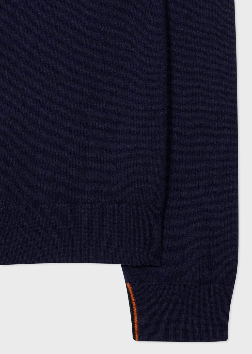 Detail View - Navy Cashmere Zip-Neck Sweater Paul Smith