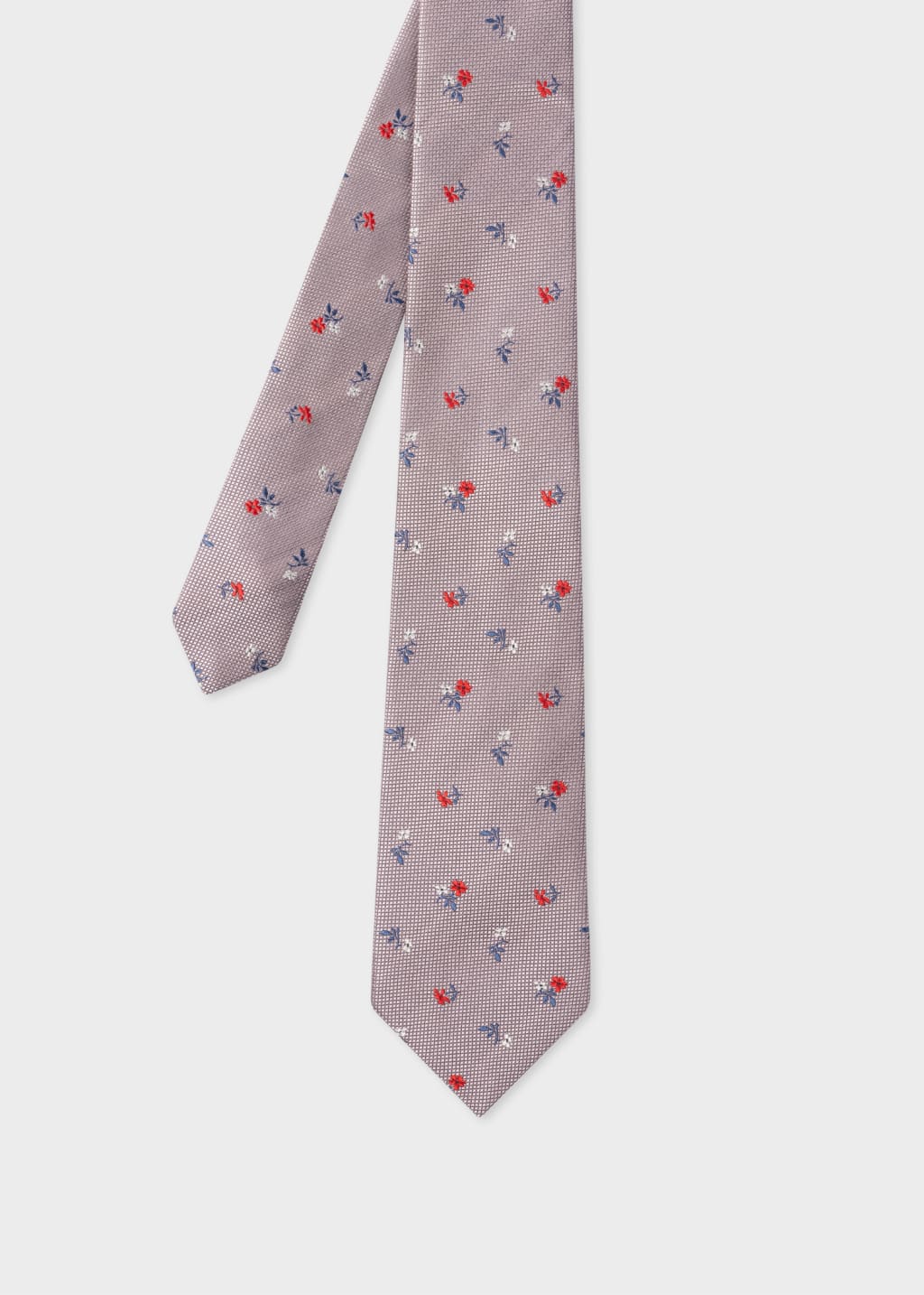 Front View - Pink 'Mini Flowers' Tie Paul Smith