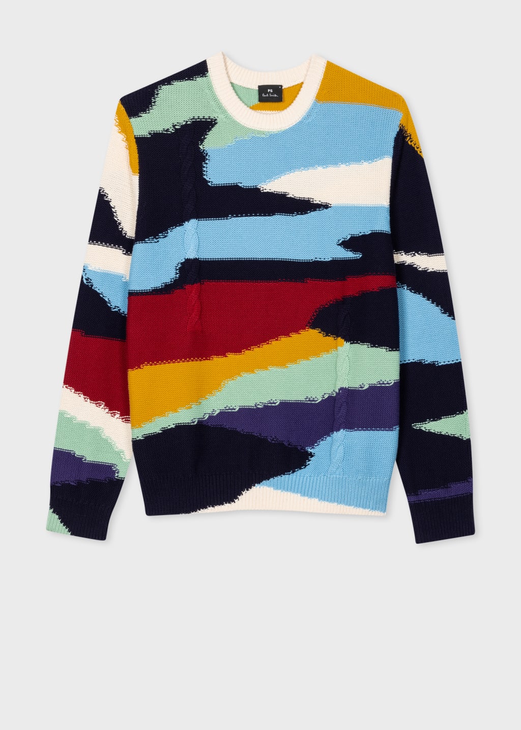 Front View - Multi-Colour Cotton 'Plains' Sweater Paul Smith